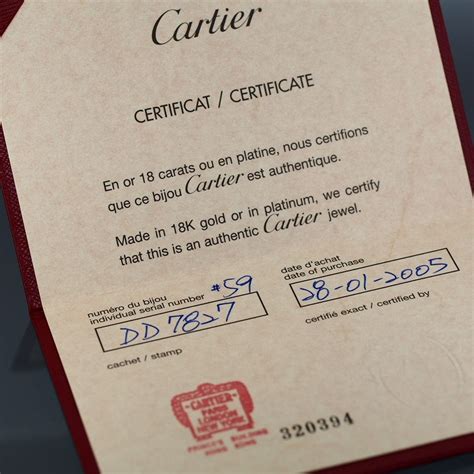 cartier authenticity certificate